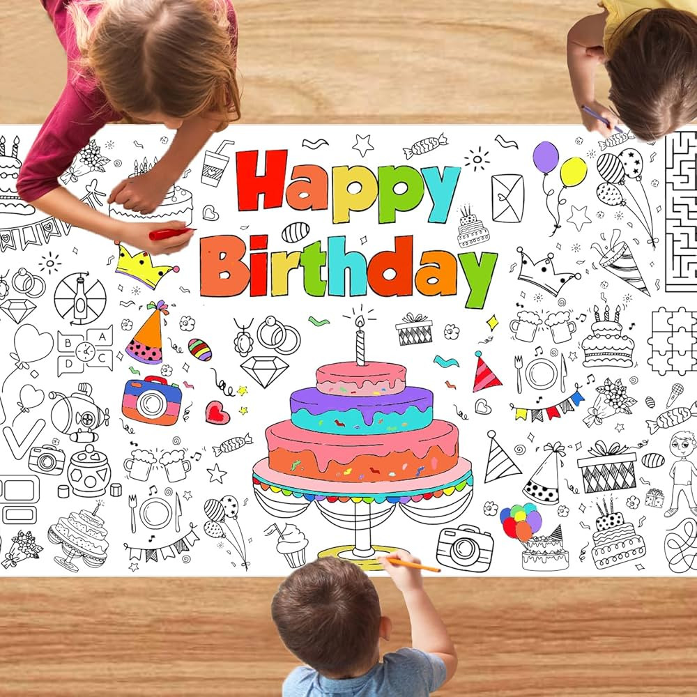DIYASY Giant Coloring Poster, Birthday Big Coloring Posters Jumbo Table Size Coloring Sheets Larg... | Amazon (US)