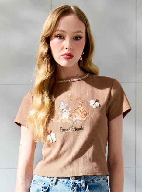 Disney Winnie the Pooh Tigger Butterfly Women's Ribbed Crop Top - BoxLunch Exclusive | BoxLunch | BoxLunch