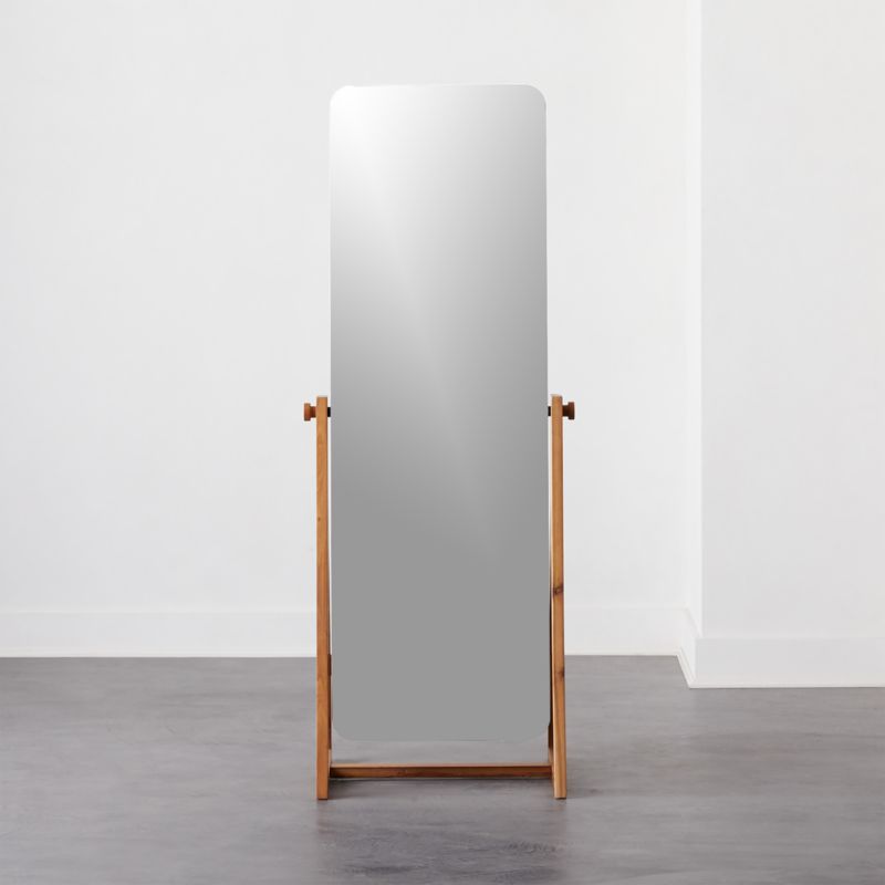 Drommen Acacia Wood Standing Floor Mirror 20.9"x67" + Reviews | CB2 | CB2