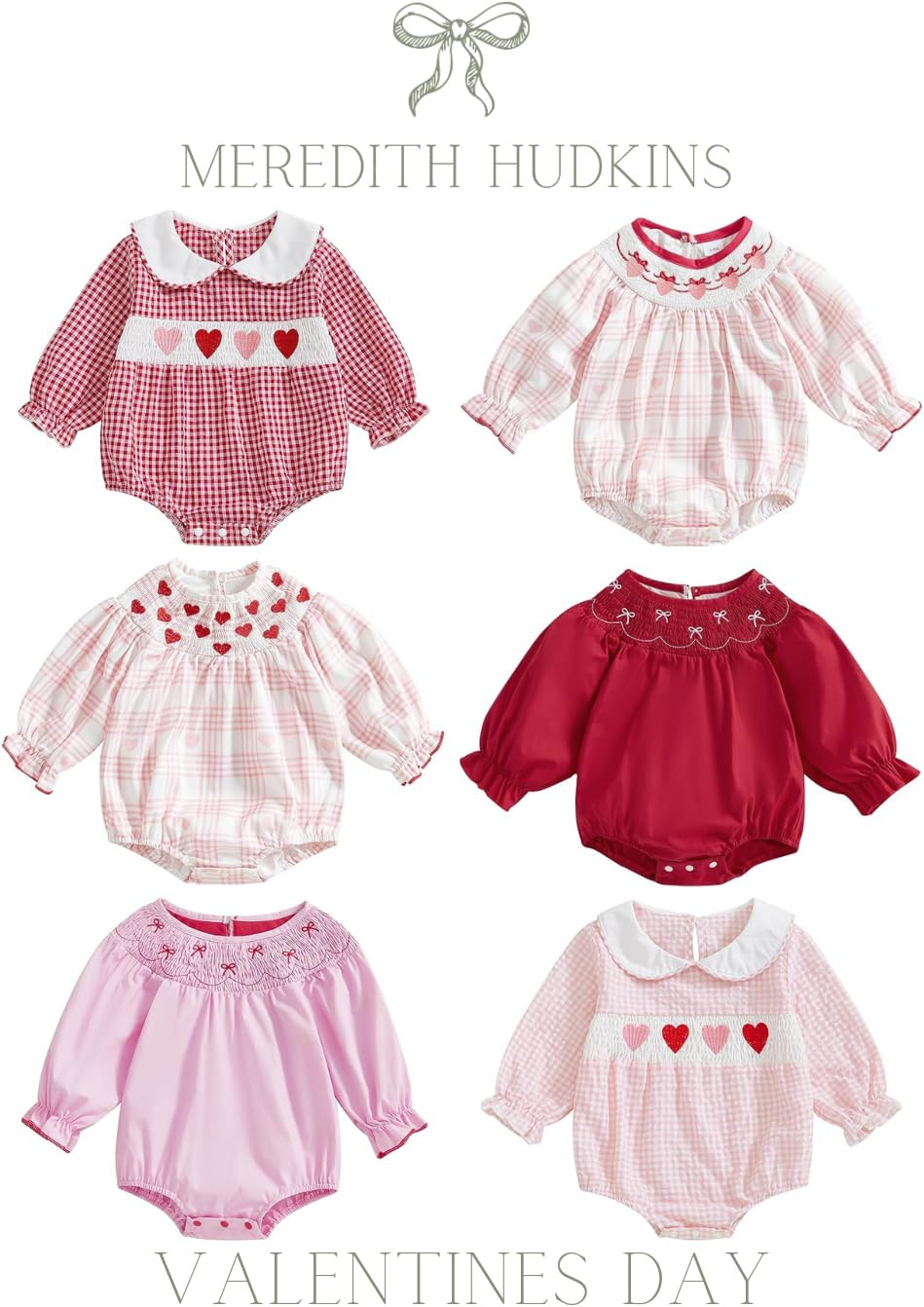Rarjuiey My First Valentines Day Baby Girl Outfits Newborn Smocked Bubble Romper Plaid Heart Body... | Amazon (US)