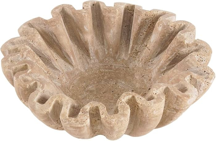 Ruffle Bowl 6'' Inches Travertine Handmade Decorative Bowl for Antique Decor, Vintage Ring Dish, ... | Amazon (US)
