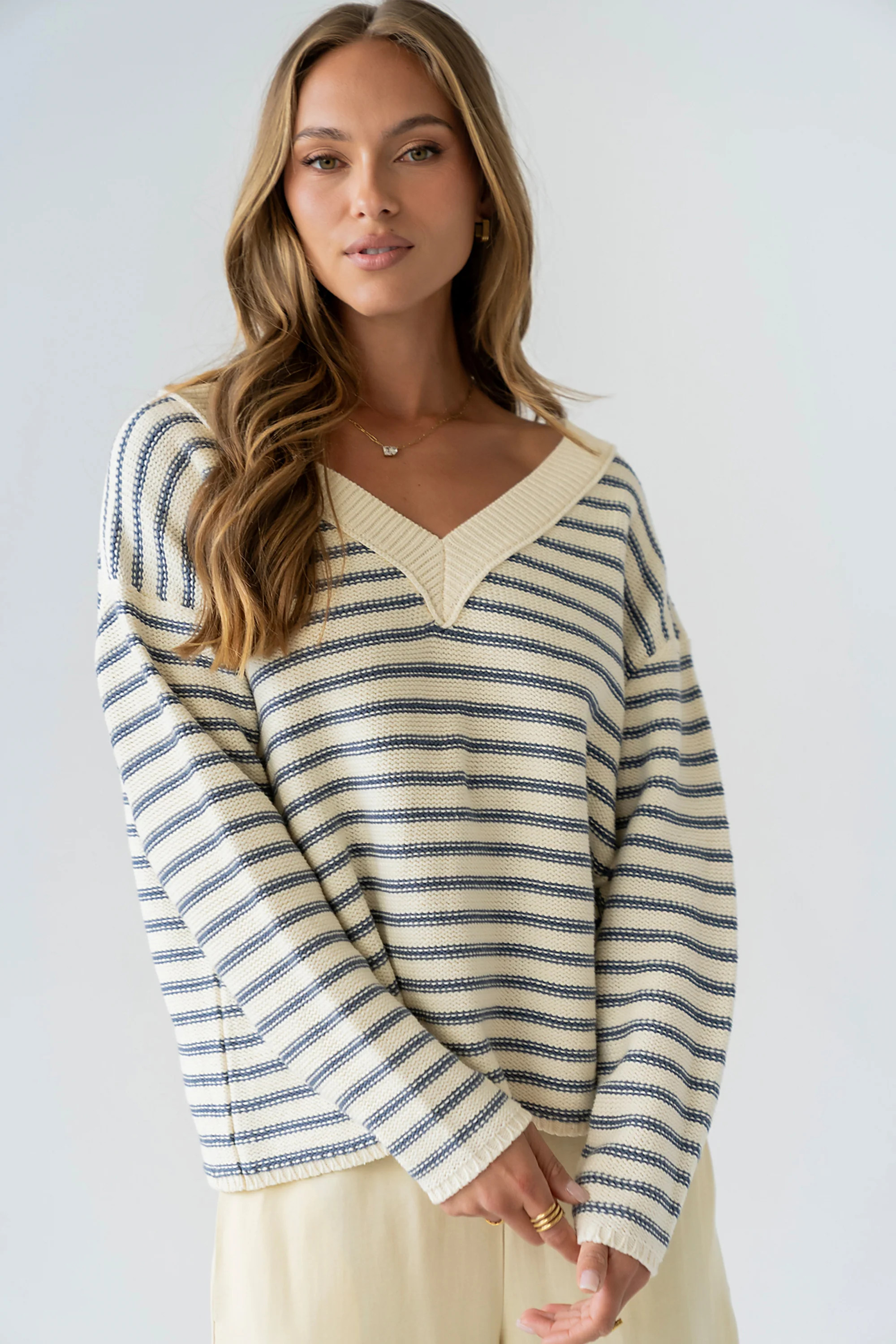 Amberly Striped Oversized Sweater | Böhme US