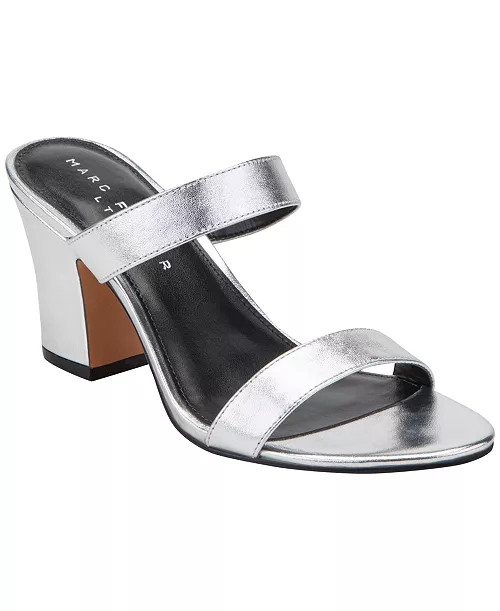 Women's Jessey Leather Slip-On Block Heel Dress Sandals | Macy's