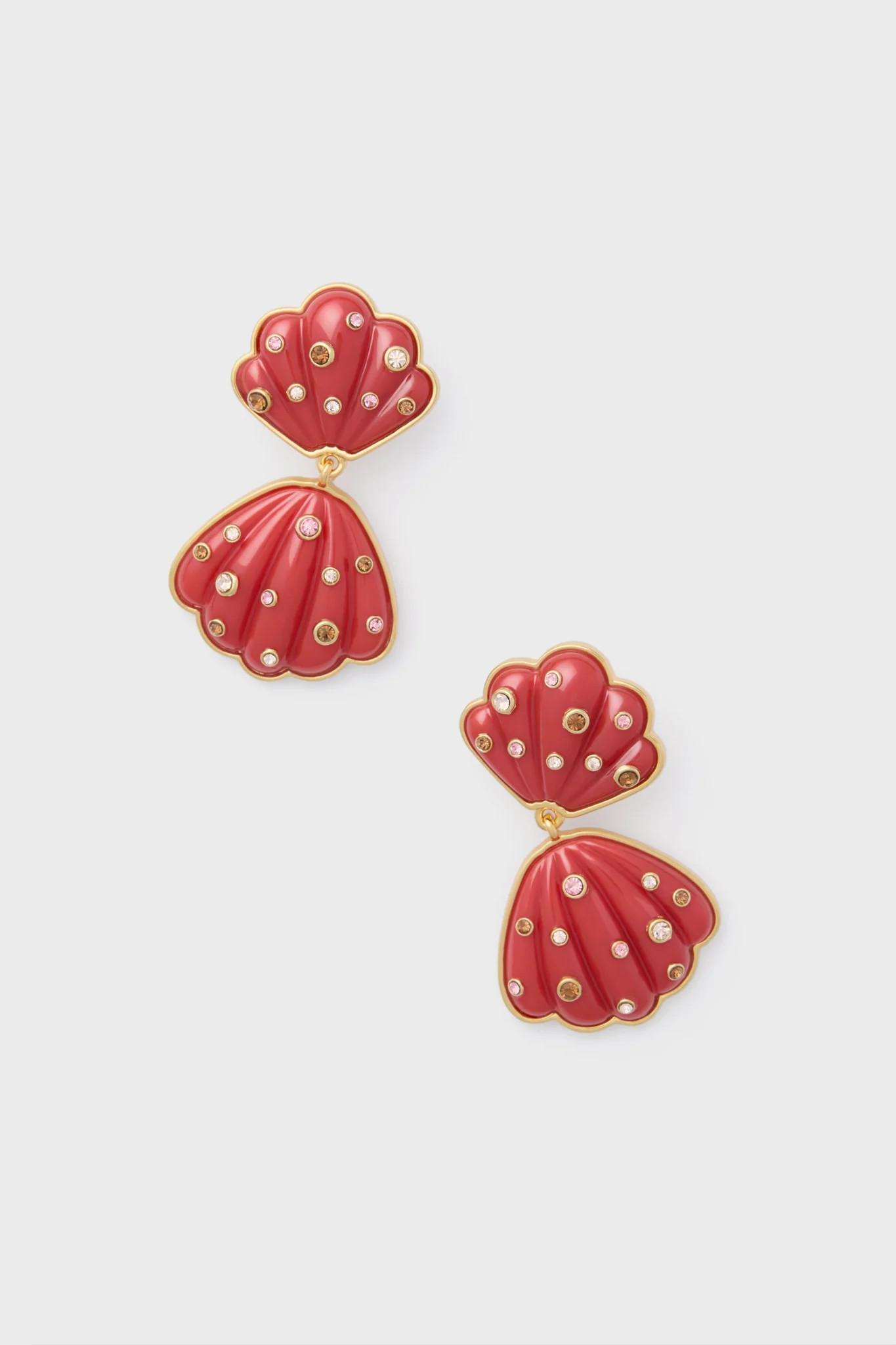 Coral Veda Double Shell Earrings | Tuckernuck (US)
