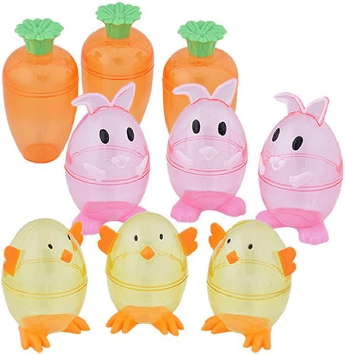 Candy Packaging Plastic Containers (3 Package Set)Include: 3-bunny; 3-carrot and 3-chick Containe... | Amazon (US)