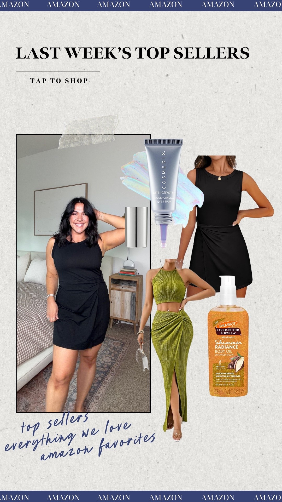 Last weeks top Amazon sellers! Medical grade under eye cream (on sale!), tennis dress, matching vacation set & glow oil (on sale)! 

#LTKMidsize #LTKootd #LTKBeauty