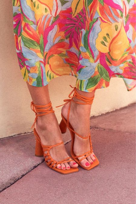 Fabulous orange lace up sandals 
Summer sandals
Summer style

#LTKshoecrush