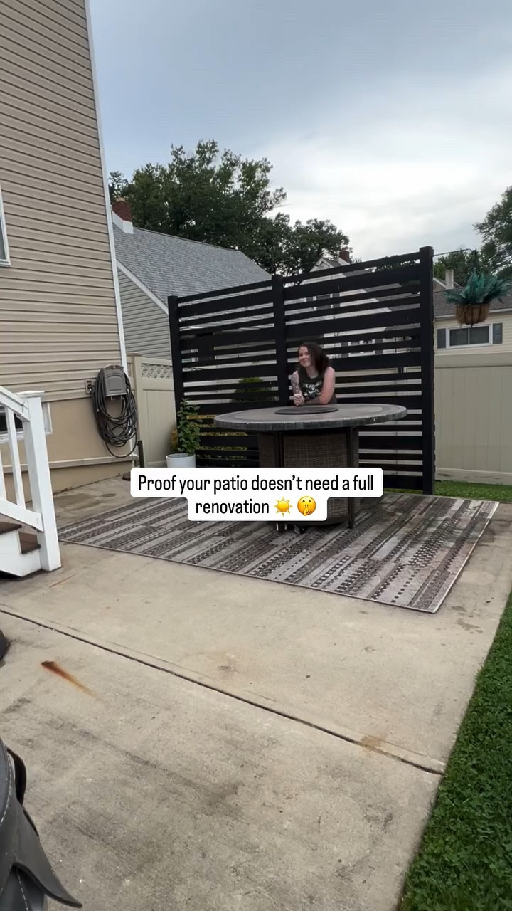 ☀️ Like & Save for your patio makeover 🤎 tap follow & comment SHOP for all links 🔗 

I swear this was the FINAL step that made our patio actually feel finished 🙌🏻

We didn’t redo anything crazy… just focused on affordable swaps that completely changed the space 👀

✔️ snap & go patio tiles (no contractor needed)
✔️ outdoor rug to define the space
✔️ affordable table + swivel chairs
✔️ adirondack chairs with a cup holder + foot rest (obsessed)
✔️ BIG umbrella for shade all day
✔️ outdoor fan (because summer 😅)
✔️ plants to make it feel alive 🌿
✔️ tabletop fire feature for that cozy vibe at night

It finally feels like a space we’ll actually USE — not just look at 🤍

If you missed it, go watch episode 1 + 2 of this patio makeover because the before was… 🫠

Tap follow @alwaysa_kozyhome for the full KOZY home recaps series + comment “SHOP” and I’ll send you everything 🛍️
(note: you must be following or have a public account to receive links)

#lowespartner #lowesproject @loweshomeimprovement 
#patiomakeover
#outdoorliving
#backyardinspo

#LTKOver40 #LTKSeasonal #LTKHome