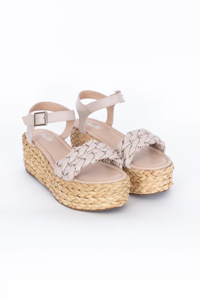 Jessica Nude Braided Platform Sandal | Pink Lily