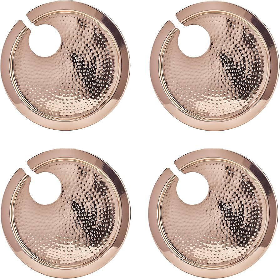Old Dutch Hammered Copper Wine Glass Holder, Set of 4 Buffet Plates, 9.75 (5470HC) | Amazon (US)