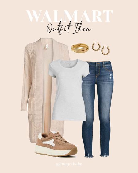 Walmart outfit idea with duster cardigan and retro sneakers! #walmartpartner #walmart #walmartfashion @walmart @walmartfashion 

#LTKunder50 #LTKstyletip #LTKunder100