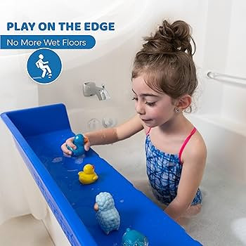 Tub Topper® Bathtub Splash Guard Play Shelf Area -Toy Tray Caddy Holder Storage - Suction Cups A... | Amazon (US)