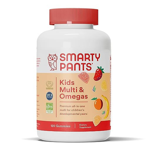 SmartyPants Kids Multivitamin Gummies: Omega 3 Fish Oil (EPA/DHA), Vitamin D3, C, Vitamin B12, B6, A, K & Zinc for Immune Support, Biotin, Gluten Free, Three Fruit Flavors, 120 Count (30 Day Supply) | Amazon (US)