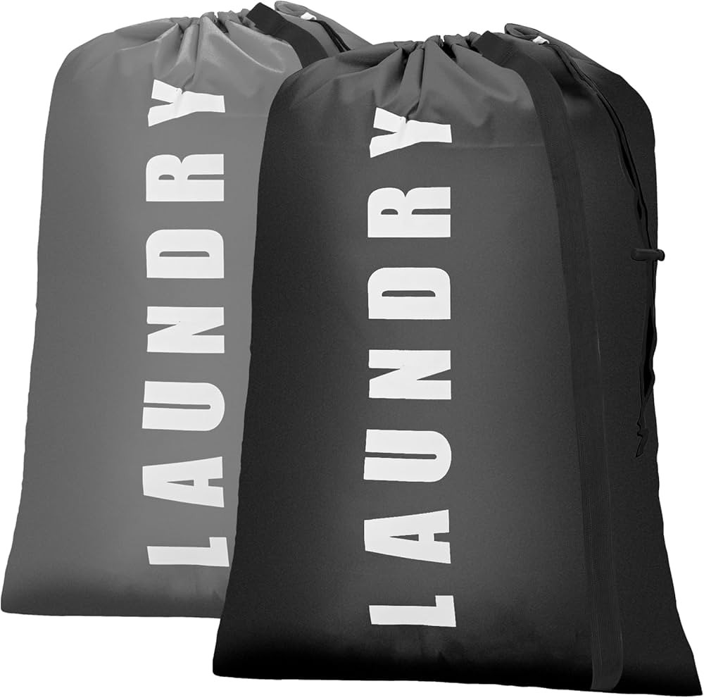 Heavy Duty Laundry Bag with Strap,2 Pack Travel Laundry Bags for Dirty Clothes,24" x 36" Large La... | Amazon (US)