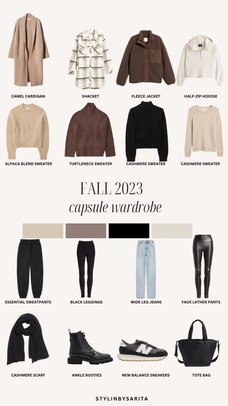 Fall capsule wardrobe, capsule wardrobe, what to wear , black joggers, faux leather leggings, wide leg jeans, cashmere sweaters 

#LTKstyletip #LTKunder50 #LTKFind