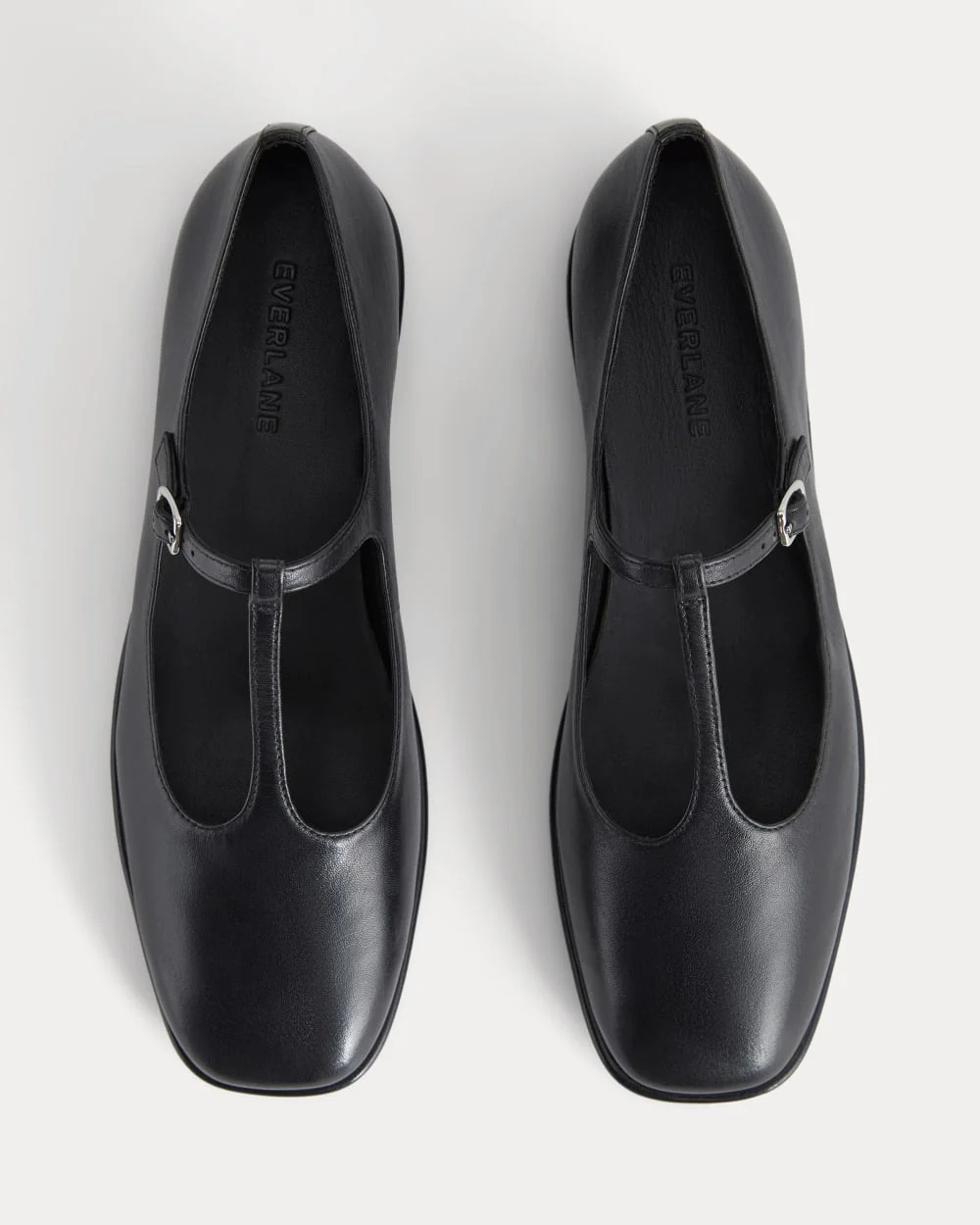 The Leather T-Strap Flat | Black | Everlane
