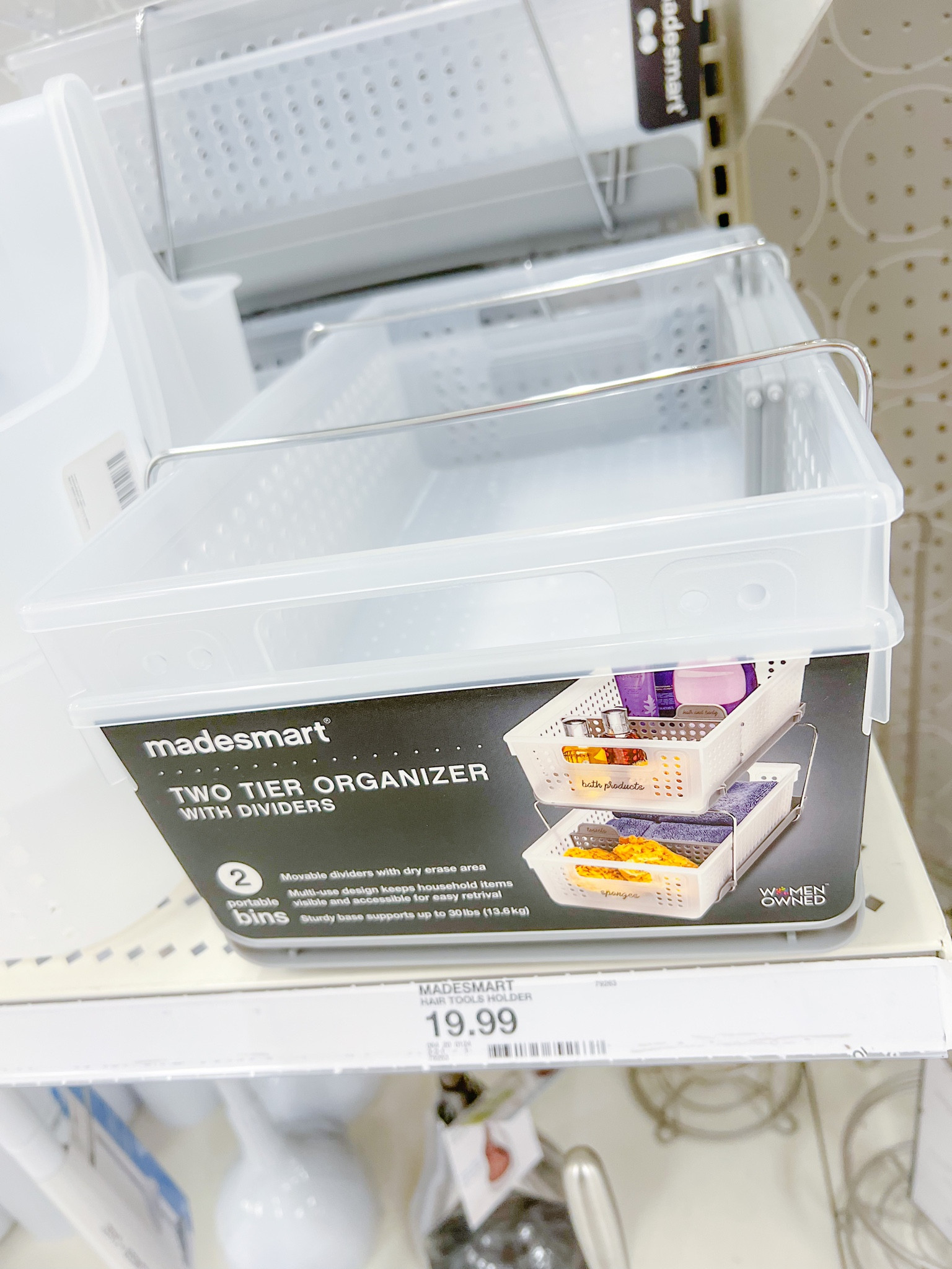 Madesmart Large 2-Tier Organiser With Dividers