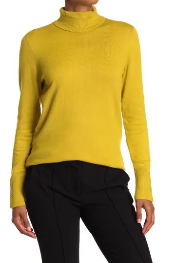 Turtleneck Button Sleeve Pullover Sweater | Nordstrom Rack