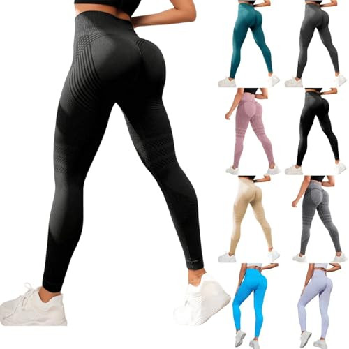 Leggings for Women Butt Lift High Waisted Tummy Control No See-Through Yoga Pants Workout Running Leggings Black | Amazon (US)