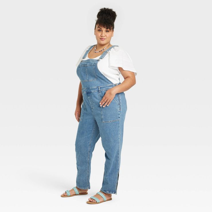 Women's Plus Size Denim Overalls - Ava & Viv™ | Target