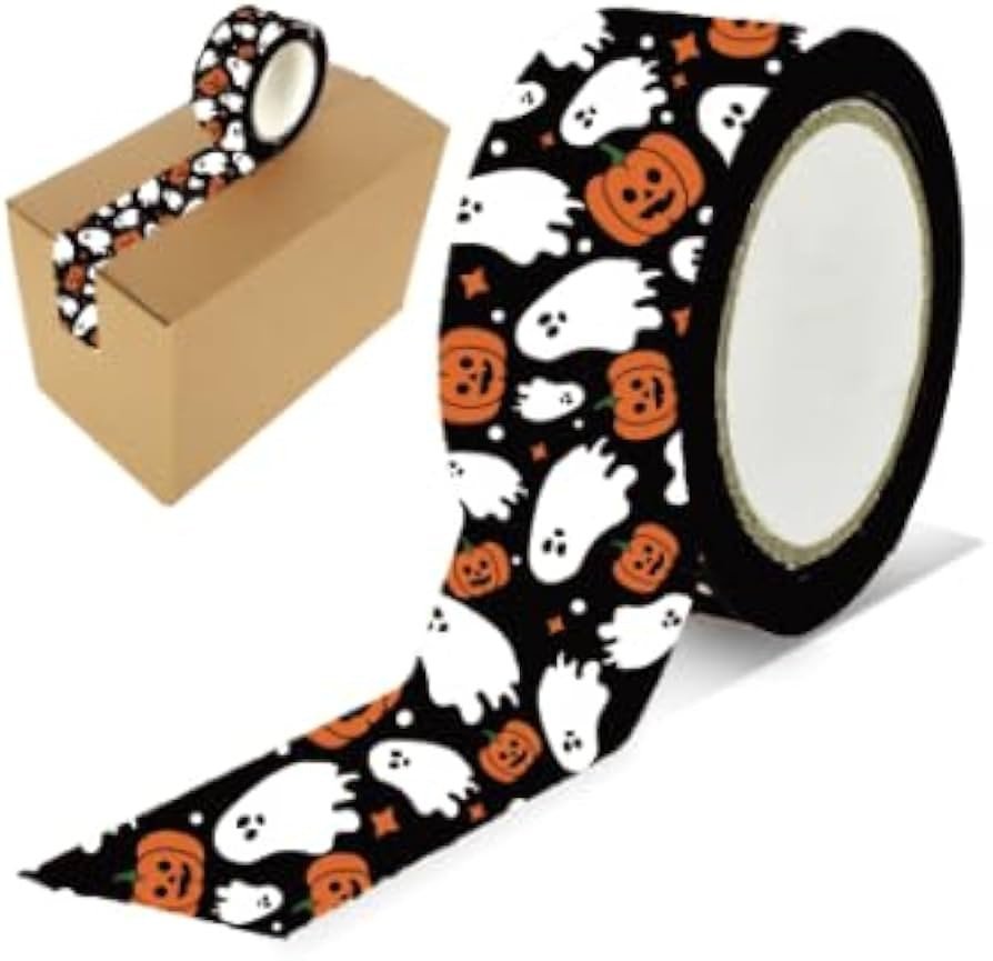Whaline 109 Yard Halloween Packing Tape Spooky Ghost Pumpkin Decorative Sticky Wrapping Tape for ... | Amazon (US)