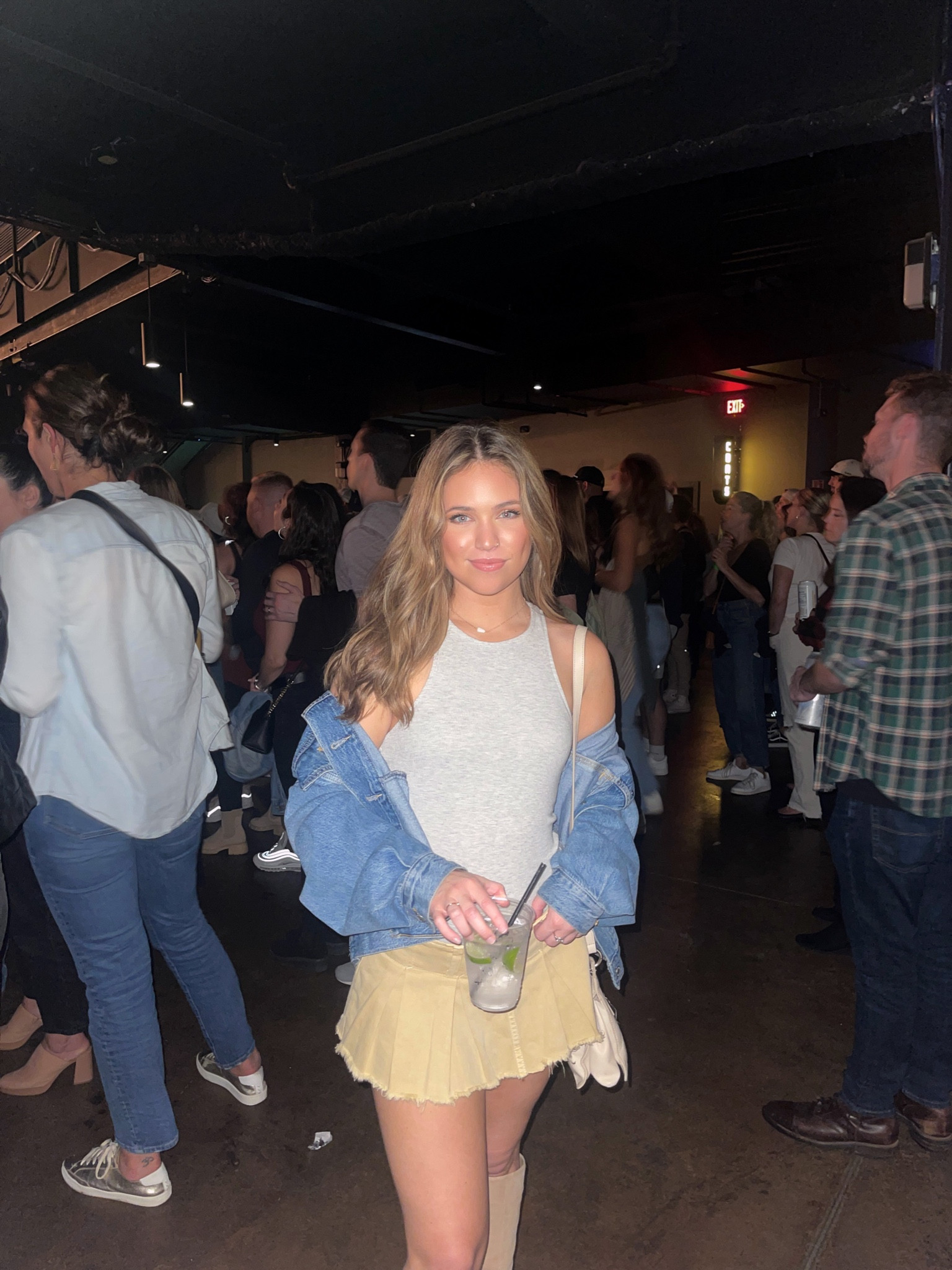 Country Concert Fit 

Levis trucker jacket
Free People Skort

Bodysuit is topshop. No longer avail, but linked my favorite racerback tank instead from reformation. I have it in multiple colors & honestly would prefer anyways