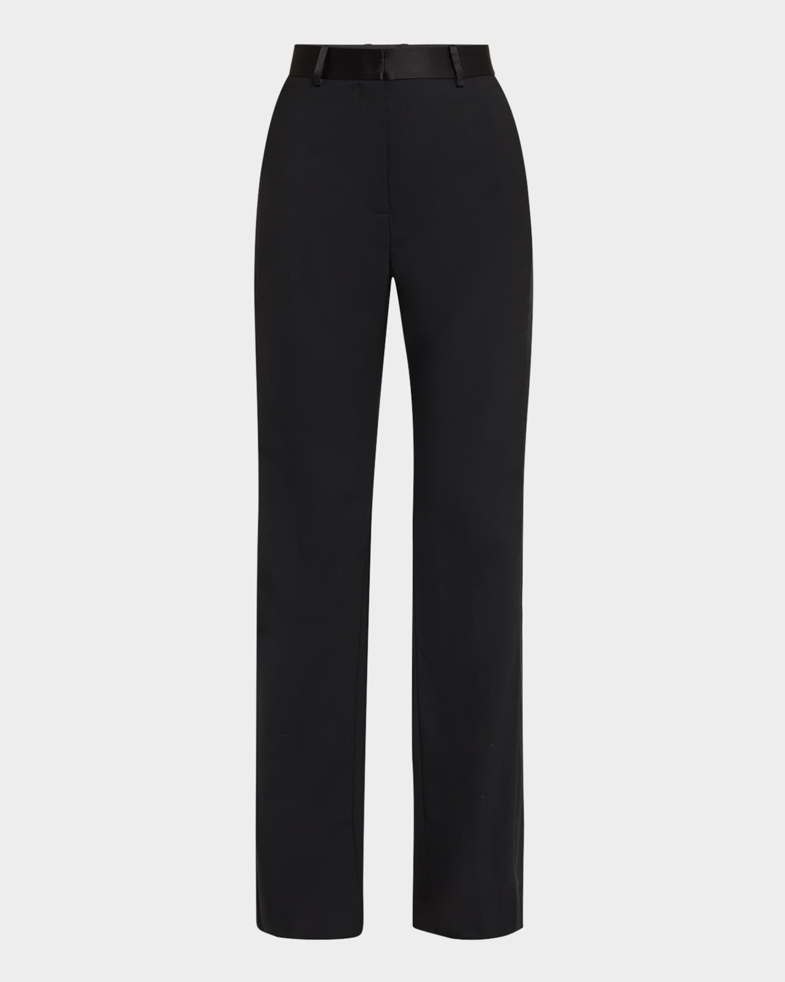 ARGENT High-Rise Seasonless Wool Tuxedo Trousers | Neiman Marcus