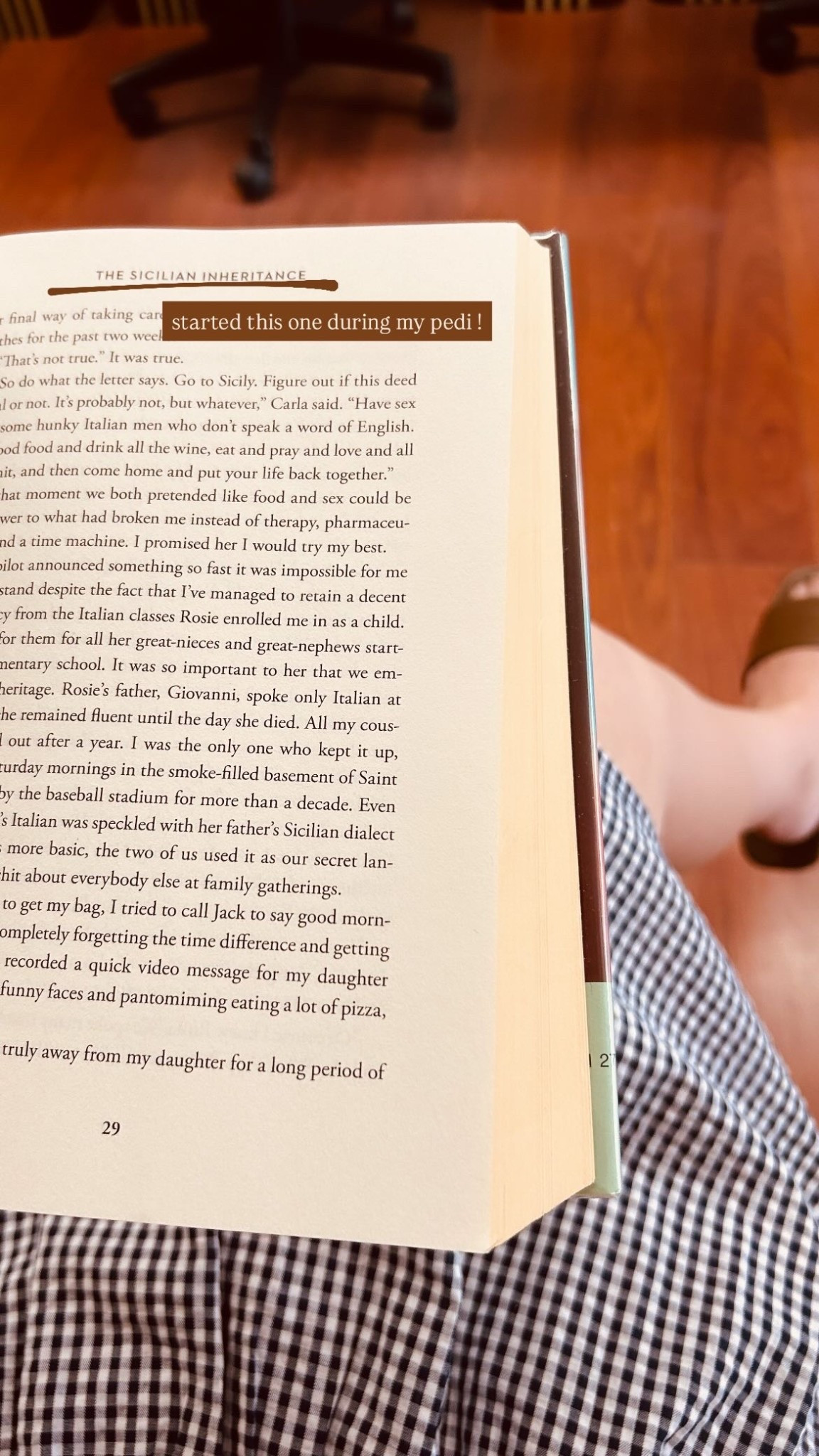 started this one during my pedi ! The Sicilian Inheritance by Jo Piazza 📕 

#LTKBeauty #LTKTravel #LTKFamily