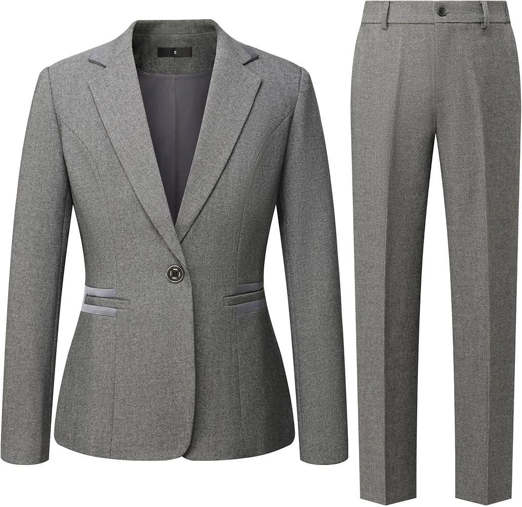 Women's 2 Piece Suit One Button Dressy Blazer Pants Suit Set Business Casual Outfits | Amazon (US)