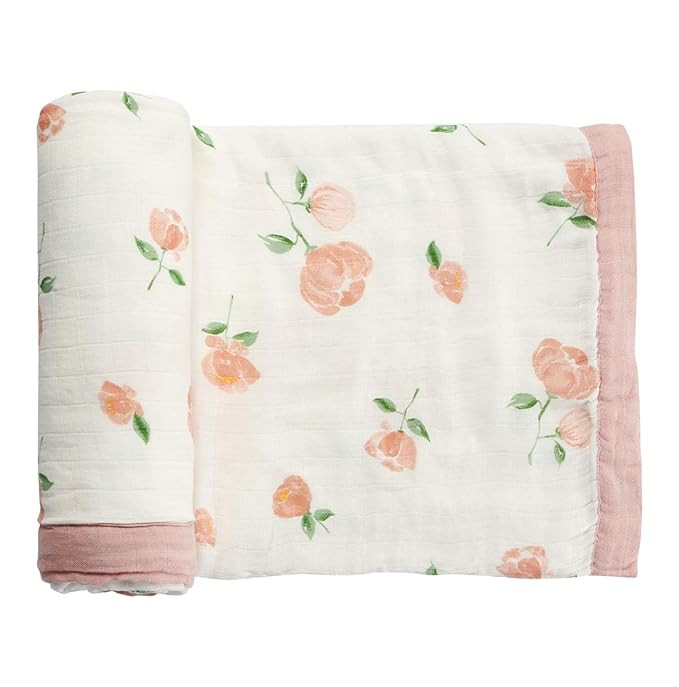 Monfish Muslin Baby Toddler Blanket- Large, Ultra-Soft Pink Rose Blanket for Girls- Baby Everythi... | Amazon (US)