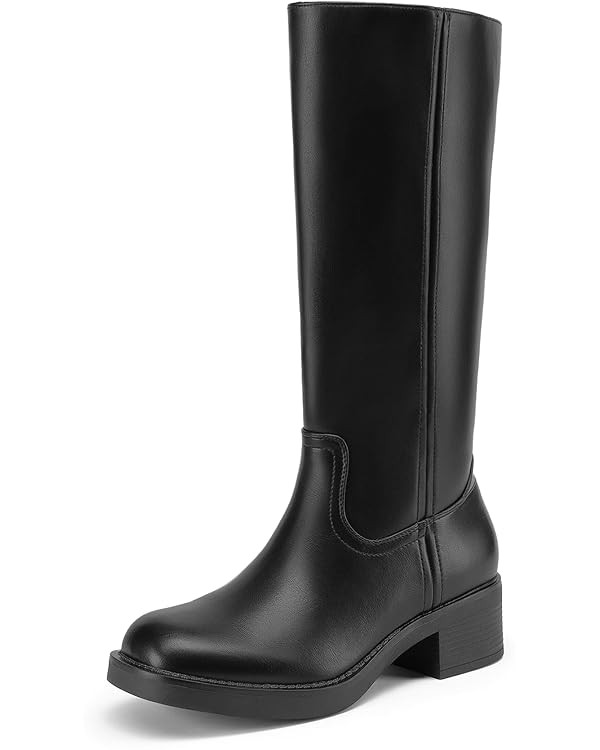 DREAM PAIRS Womens Knee High Boots Square Toe Platform Chunky Block Heel Banana Campus Boots for ... | Amazon (US)