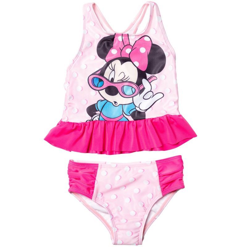 Disney Minnie Mouse Baby Girls Racerback Tankini Top and Bikini Bottom Swim Set Infant | Target
