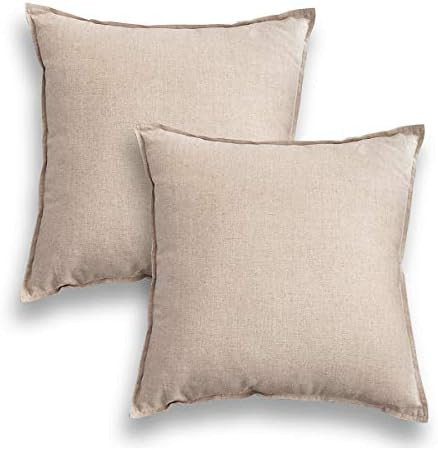Amazon.com: Jeanerlor Cotton Linen 24 x 24 Inch Decorative Square Throw Pillow Covers Cushion Cas... | Amazon (US)