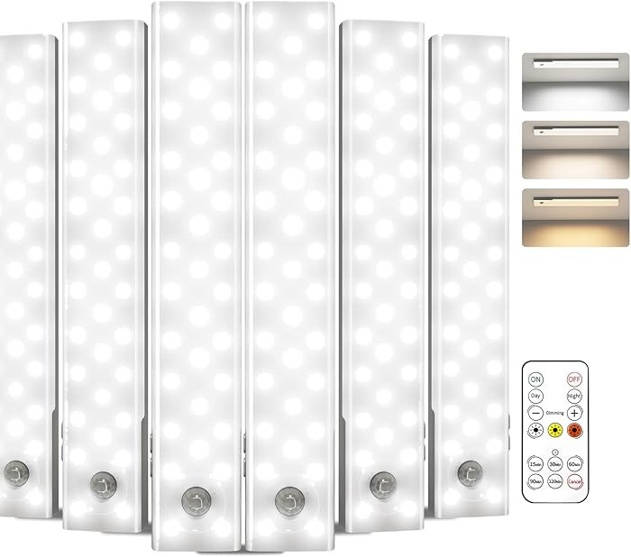 EZVALO 6-Pack Under Cabinet Lighting, 2000mAh Rechargeable Wireless Motion Sensor Lights, 62LEDs,... | Amazon (US)