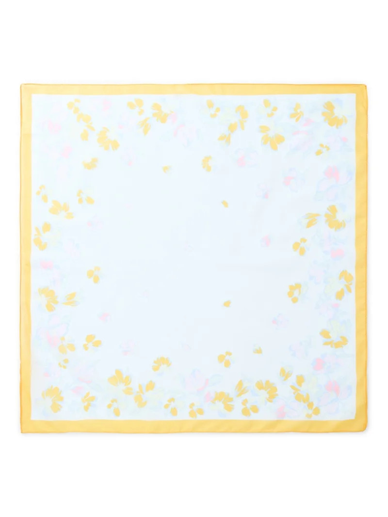 Time and Tru Women's Floral Print Square Scarf with Sheer Lightweight Design | Walmart (US)