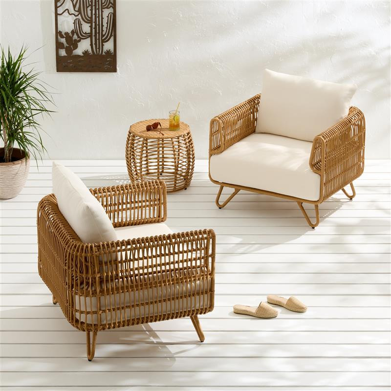 Delray All Weather Wicker 3 Piece Outdoor Furniture Set | World Market