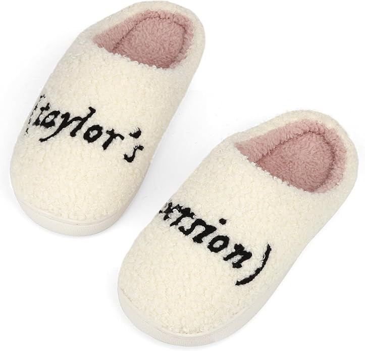 Taylor Slippers for Women Men House Slippers Comfy Plush Slippers for Home Bedroom Indoor Shoes | Amazon (US)