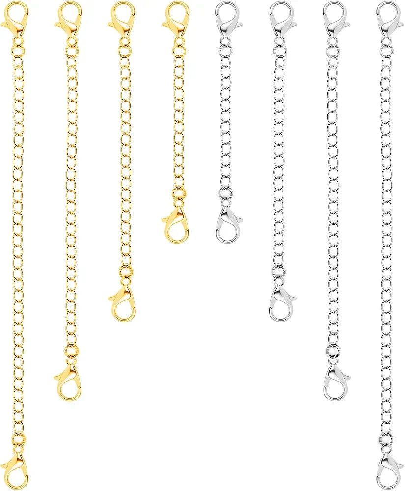 8pcs Necklace Extension, 4 Size Jewelry Extenders Necklace Chain Extender Extension Chain for Jew... | Amazon (CA)