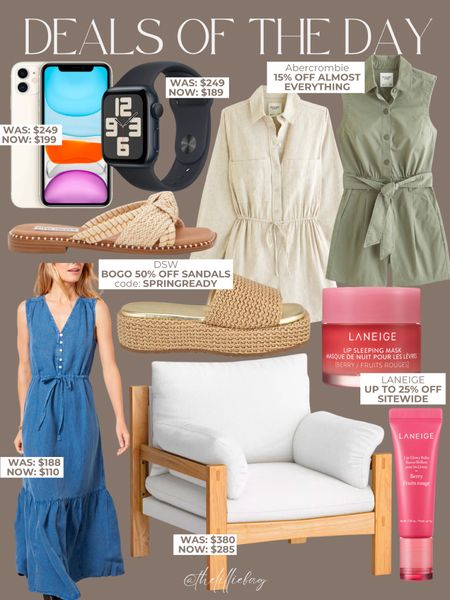 Saturday deals!
- LANEIGE up to 25% off sitewide applied at checkout
- Abercrombie 20% off select styles & 15% off almost everything 
- DSW BOGO 50% off sandals
- Walmart Apple deals 

Spring outfit. Linen. Vacation outfit. Resort wear. Sandals. Apple devices. Home.

#LTKsalealert #LTKhome #LTKstyletip