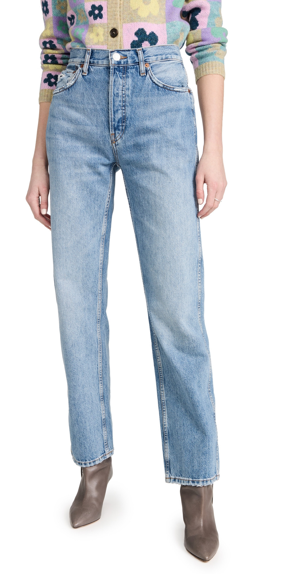 RE/DONE 90s High Rise Loose Jeans Worn Blue 23 | Shopbop