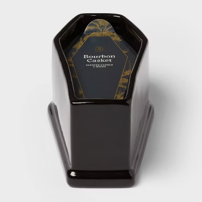 2 Wick Casket Shaped Filled Wax Candle Bourbon Casket 8oz - Threshold™ | Target