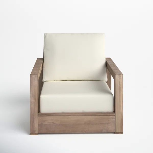 Donnie Acacia Wood Patio Chair with Cushions | Wayfair North America