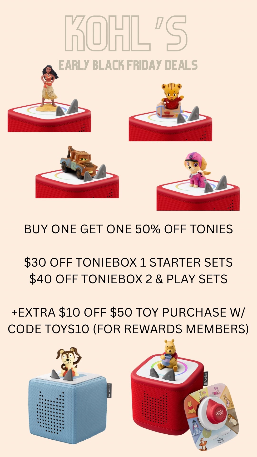 Early Black Friday deals on Tonies at Kohls!

#LTKHoliday #LTKGiftGuide #LTKCyberWeek