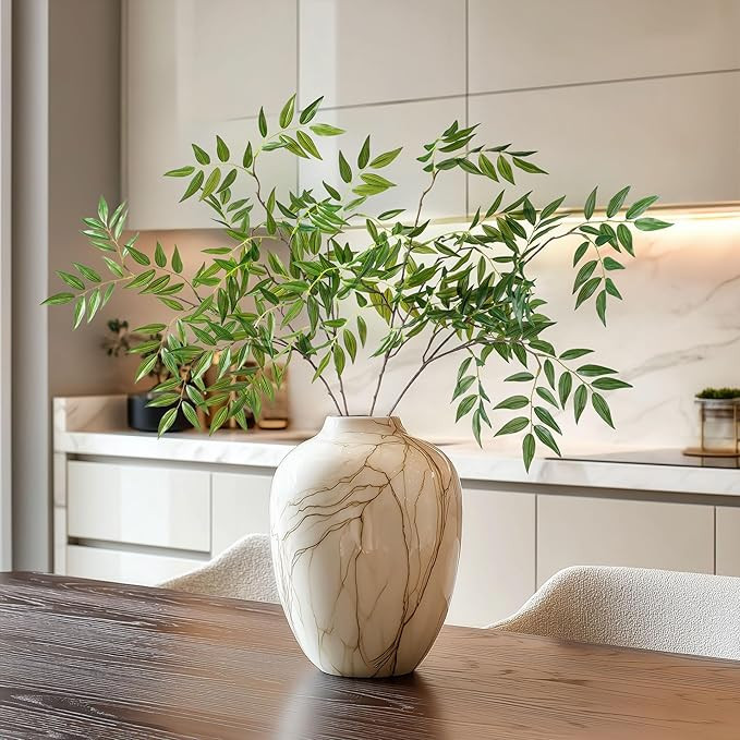 Fake Plants 32.3In Faux Bamboo Leaves Stems Artificial Greenery Stems Artificial Branches for Vas... | Amazon (US)