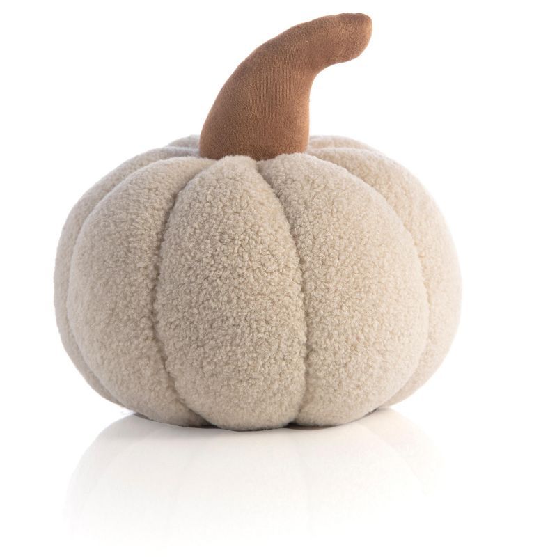 Shiraleah Medium Ivory Sherpa Pumpkin Pillow | Target