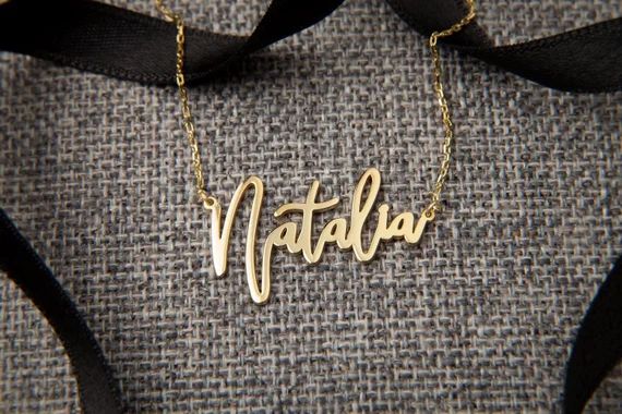 Custom CURSIVE name necklace - Model2 - Handwriting Personalised Necklace - Script Name Necklace ... | Etsy (US)