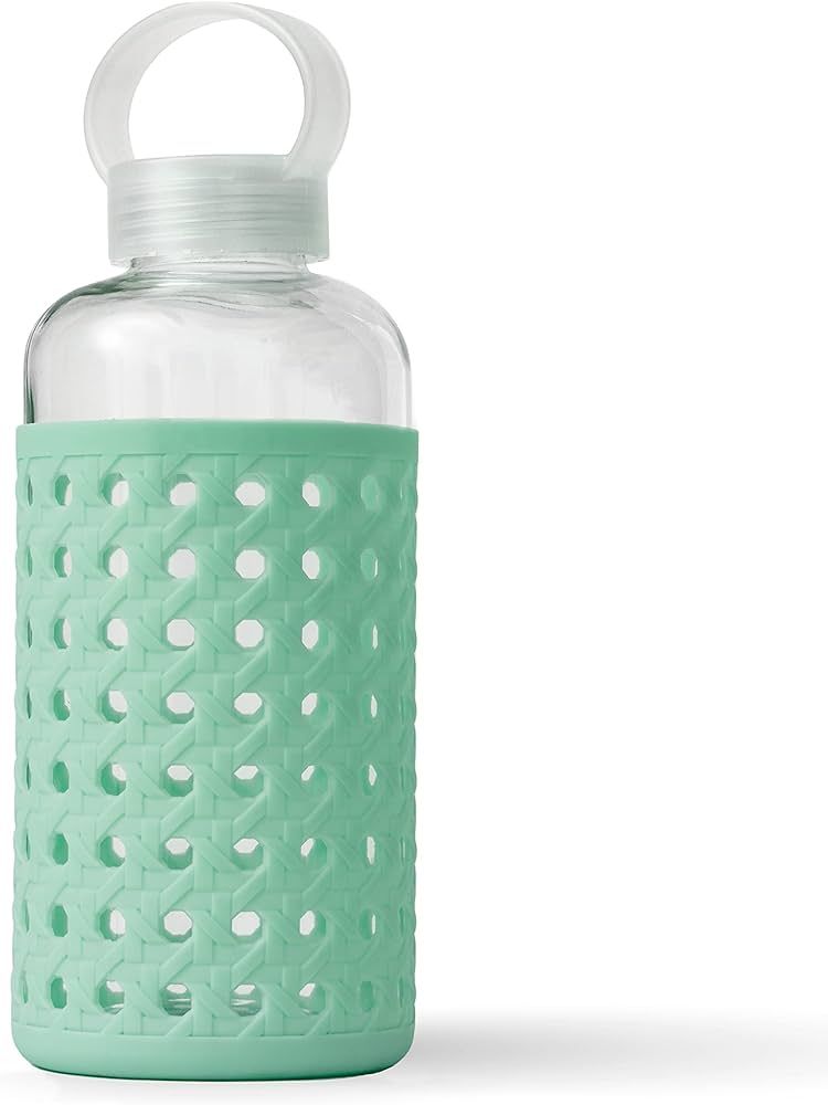 Apana Yoga Glass Water Bottles BPA Free Non Slip Sleeve Leak Proof Lid Reusable 19 Oz and 32 Oz S... | Amazon (US)