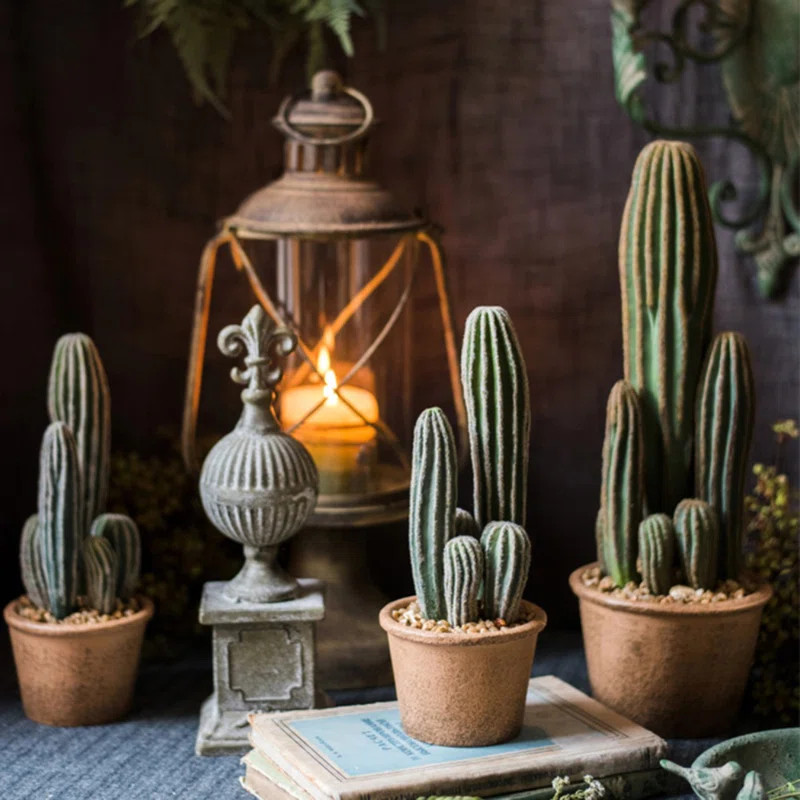 Faux Cactus Plant in Terracotta Pot | Wayfair North America