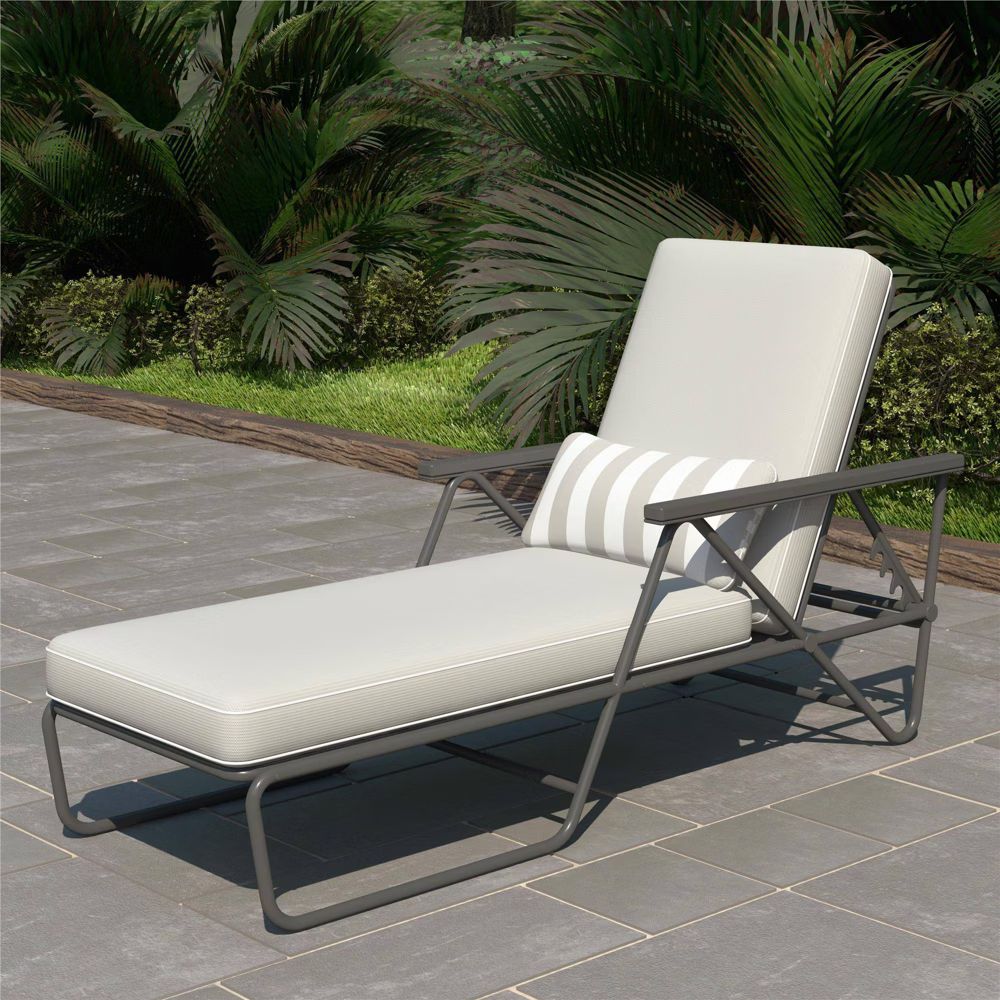 Connie Patio Chaise Lounge - Gray - Novogratz | Target