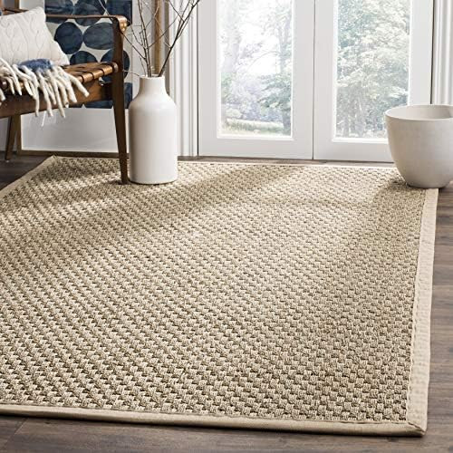 Amazon.com: Safavieh Natural Fiber Collection NF114A Border Basketweave Seagrass Area Rug, 5' x 8... | Amazon (US)